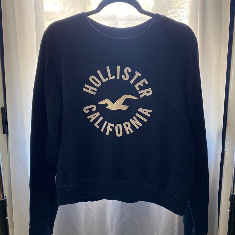 Navy Blue Hollister Logo Sweater